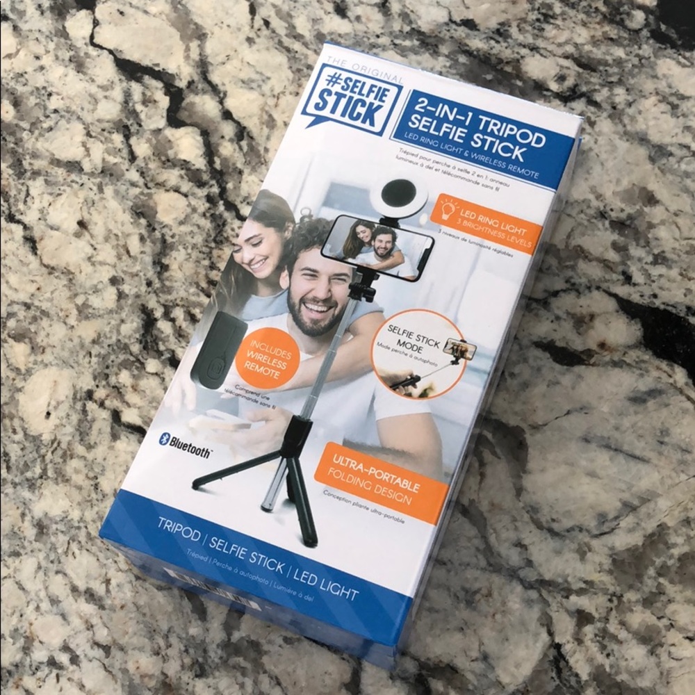 Ring light selfie stick with tripod